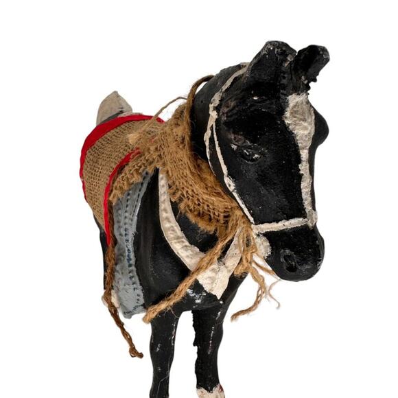 Vintage Horse figurine metal 9-1/2" Height Folk Art - Picture 3 of 7